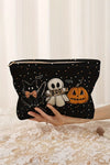 Orange Halloween Pumpkin Ghost Bat Gift Makeup Bag