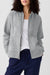 Light Grey Plain Fleece Lined Zip Up Drawstring Hoodie