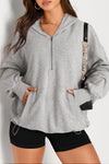 Bonbon Kangaroo Pocket Half Zipper Oversized Hoodie