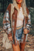 Cinnamon Plaid Corduroy Patchwork Pocket Loose Shacket