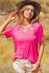 BiBi Silky Knit Top with Front Details