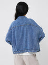 Pocketed Button Up Long Sleeve Denim Top