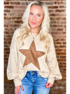 Black Studded Star Graphic Oversized Top