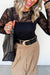 Black Lace Crochet Slim Fit Long Sleeve Top
