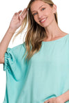 Zenana Woven Oversized Boxy Top