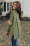 Black Cowl Neck Loose Fit Tunic Long Sleeve Top