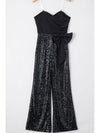 Bow Sequin Wide Leg Jumpsuit