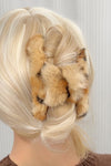 Thai Curry Leopard Fluffy Plush Hair Claw Clip