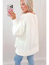 White Sequin Bowknot High Low Oversize Sweatshirt