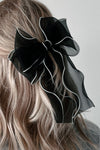 Bristol Black Contrast Trim Wavy Bow Knot Hair Clip