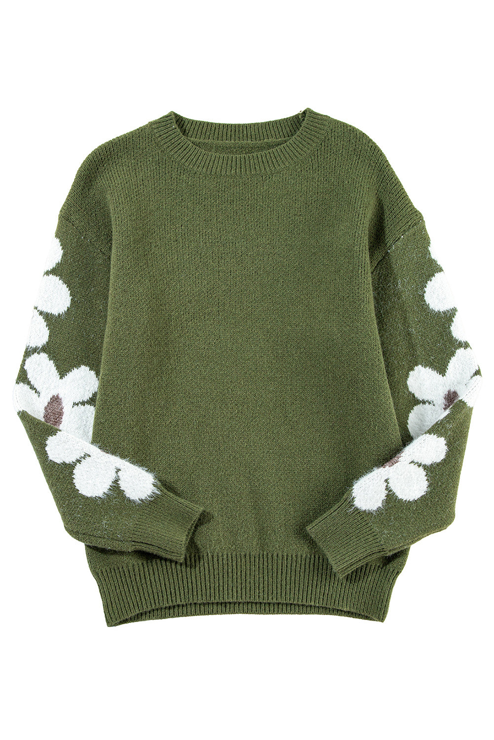 Jet Stream Flower Sleeve Drop Shoulder Sweater