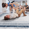 NAAR MARFI Collection 5X7 Blue / Ivory / Bordered Area Rug