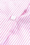 Pink Striped Pocket Button Up Plus Size Shirt