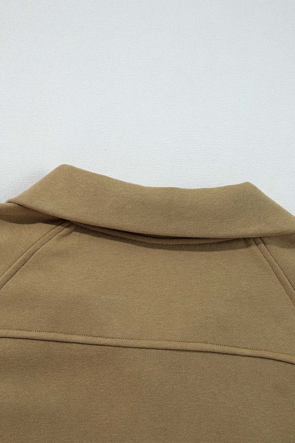 Parchment Quarter Zip Stand Neck Kangaroo Pocket Sweatshirt