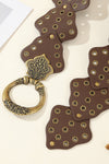 Chestnut Retro Hollow Disc Wide Belt