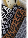 Chestnut Allover Leopard Print Crew Socks