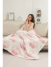 White Cheery Print Reversible Soft Blanket 127*152cm