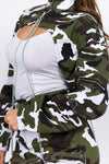 American Bazi Camouflage Cropped Jacket with Chains - Cocoa Yacht Club