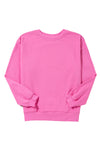 Orange Plain Drop Shoulder Crewneck Pullover Sweatshirt