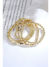 Gold 5Pcs Plated Cube Beaded Bracelet Set