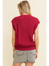 Racing Red Game Day Letter Pattern Knitted Sweater