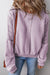 Sweatshirts & Hoodies Orchid Petal Crochet Patchwork Exposed Seam Ribbed Trim Sweatshirt.