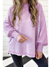 Orchid Petal Mineral Wash Drop Shoulder Oversized Sweatshirt