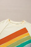 Black Rainbow Colorblock Pullover Sweatshirt