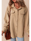 Frill Button Up Long Sleeve Shacket