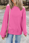 Orange Plain Drop Shoulder Crewneck Pullover Sweatshirt