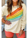 Black Rainbow Colorblock Plus Size Sweatshirt