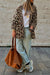 Brown Leopard Open Front Fuzzy Cardigan