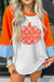 Light Grey HELLO PUMPKIN Patched Graphic Colorblock Raglan Sleeve Top