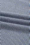 Blue Striped Colorblock Patchwork Dolman Oversize Tunic Sweater
