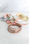 Apricot Glitter Bowknot Layered Jelly Bracelet