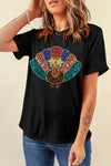 Black Glitter Turkey Graphic Thanksgiving T Shirt