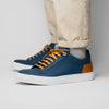 Rubberized Calfskin Sneaker Navy