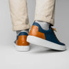 Rubberized Calfskin Sneaker Navy