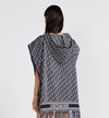 Dior Oblique Hooded Poncho Navy Blue Cotton