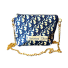 Trotter Blue & White Vintage Silk Scarf Crossbody Bag