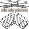 2Pcs Corner Shower Caddy Shelves Wall Mounted Basket Rack Bathroom Shampoo Holder Storage Organizer