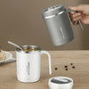 1pc Stainless Steel Cups With Lid; 16 Oz 304 Stainless Steel Tumblers Durable Coffee Mug With Splash Proof Sliding Lid; Drink With Lid Open; Plastic Housing And Lid; Straw Not Included
