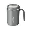 1pc Stainless Steel Cups With Lid; 16 Oz 304 Stainless Steel Tumblers Durable Coffee Mug With Splash Proof Sliding Lid; Drink With Lid Open; Plastic Housing And Lid; Straw Not Included