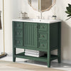 36\" Bathroom Vanity with Sink Combo, One Cabinet and Three Drawers, Solid Wood and MDF Board