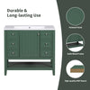 36\" Bathroom Vanity with Sink Combo, One Cabinet and Three Drawers, Solid Wood and MDF Board