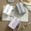 1pc Stainless Steel Cups With Lid; 16 Oz 304 Stainless Steel Tumblers Durable Coffee Mug With Splash Proof Sliding Lid; Drink With Lid Open; Plastic Housing And Lid; Straw Not Included