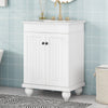 24" Modern Sleek Bathroom Vanity Elegant Ceramic Sink with Solid Wood Frame, Adjustable Shelf