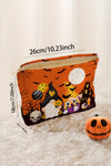 Orange Halloween Pumpkin Ghost Bat Gift Makeup Bag