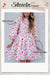 Pink Floral Print Striped Trim Flowy Mini Dress