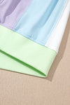 White Colorblock Patchwork Oversized T Shirt